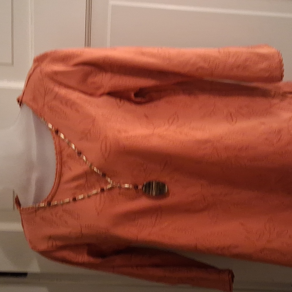 Alfred Dunner Embroidered Orange Blouse